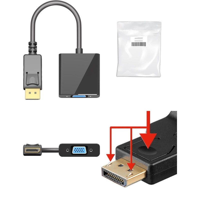 Goobay DisplayPort til VGA Adapter 0.15m 1080p@60Hz Goobay DisplayPort til VGA Adapter 0.15m 1080p@60Hz