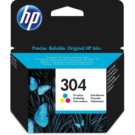 HP 304 Tri-Color Original Ink - Kvalitetsblæk til skarpe udskrifter (N9K05AE)