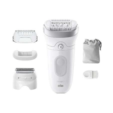 Braun Silk-pil 7 SE7-041 Epilator - Effektiv hårfjerning i Slv/Hvid | Få glat hud idag!