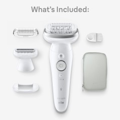 Braun Silk-pil 9 9-041 Epilator - Glat og Silkeblød Hud med Effektiv Hårfjerning i Hvid