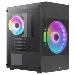 AeroCool Atomic Lite Tower Micro ATX - Elegant Sort Design til Optimal Kylning og Bedre PC-ydelse!