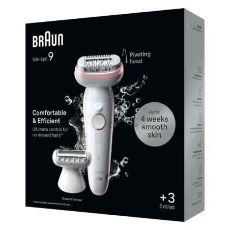 Braun Silk-Épil 9 9-030 Epilierer - Effektiv, Skånsom og Elegant i Hvid/Rosaguld