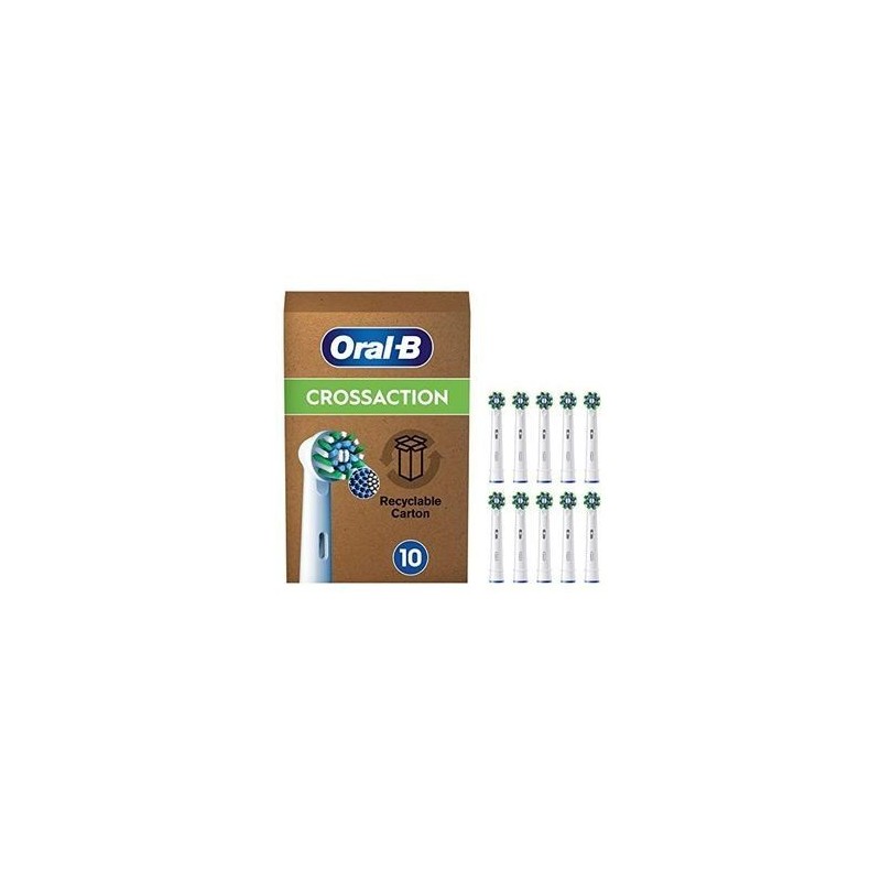 Oral-B Pro CrossAction Børstehoveder Hvid, 10 stk Oral-B Pro CrossAction Børstehoveder Hvid, 10 stk