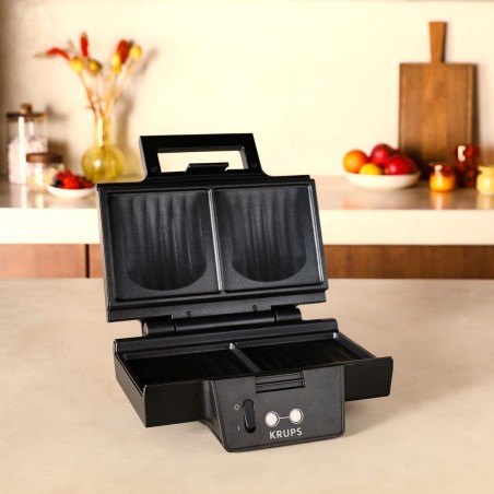 Krups FDK Iconic FDK462 Sandwichtoaster 850 W - Sort | Perfekt til lækre og sprøde sandwiches!