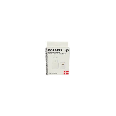 "Effektivt 30w Power Adapter til iPhone - Dual USB-C & USB-A - Hvid EU"