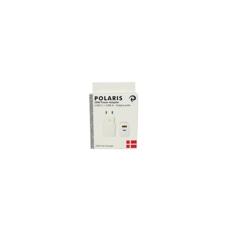 "Kraftfuld 20W Power Adapter til iPhone - USB-C & USB-A - Hvid - EU - Hurtig Opladning"