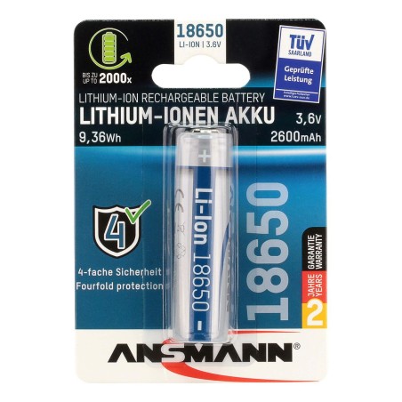 ANSMANN Li-Ion Akku 18650 - Kraftfuld & Pålidelig Energiløsning - Varenummer 1307-0000