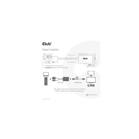 Club 3D Videoadapter 60cm Sort