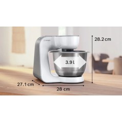 Bosch Serie 4 MUM58200 Kjøkkenmaskine 39L - 1000W Slvhvid | Effektiv & Alsidig til Dine Madlavningsbehov