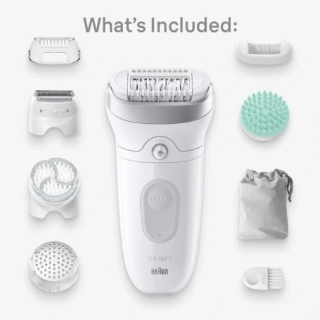 Braun Silk-pil 7 SE7-081 Epilator Hvid - Effektiv Hårfjerning til Silke Blød Hud!