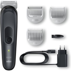 Braun BodyGroomer 3 BG3340 Trimmer - Effektiv, Stilet & Hvid - Perfekt til Pleje!
