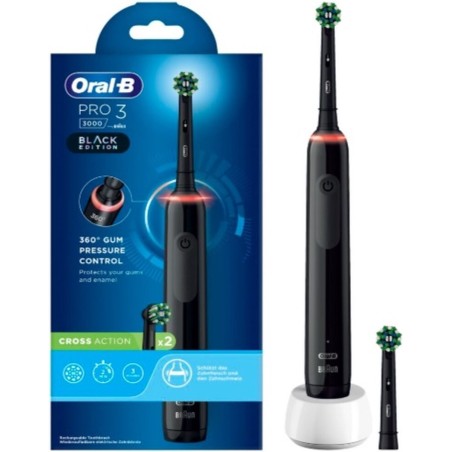 Køb Oral-B Pro 3 3000 CrossAction Elektrisk Tandbørste Sort – Effektiv, Skånsom og Innovativ Tandpleje!
