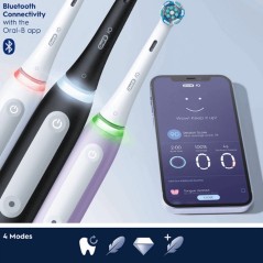 Oral-B iO Series 4 Elektrisk Tandbørste - Elegant Matt Black til Effektiv Rengøring og Sund Mundhygiejne