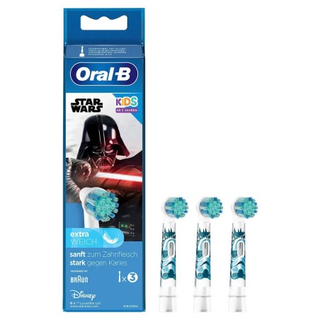 Oral-B Kids Star Wars Ekstra Tandbørstehoved - 3 Bl Grøn Hvid | Perfekt til Børns Tandpleje!