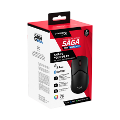 HyperX Pulsefire Saga Pro Optisk Trådløs Mus - Hurtig Respons, Ergonomisk Design, Sort - Varenr. 0198415001658