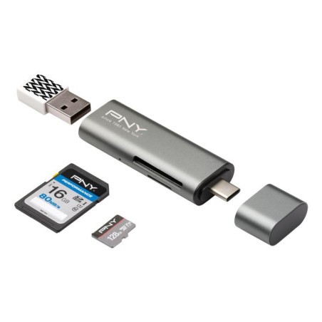 PNY Card reader USB C / USB - Kompakt kortlæser