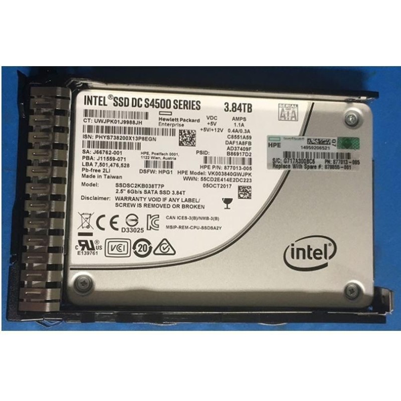 Hewlett Packard Enterprise SSD 3.84TB 6G SFF SATA RI SC Hewlett Packard Enterprise SSD 3.84TB 6G SFF SATA RI SC