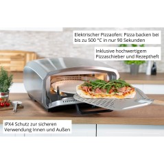 Unold Pizzaofen Enzo 68916 - Kraftfuld 2100W Pizzaovn i Sølv til Perfekte Pizzaer!
