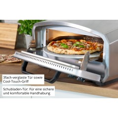 Unold Pizzaofen Enzo 68916 - Kraftfuld 2100W Pizzaovn i Sølv til Perfekte Pizzaer!