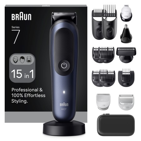 Braun All-in-One Series 7 AIO7580 Trimmer - Sort Blæk | Effektiv & Præcis Klipning til Perfekt Stile!