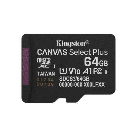 Kingston Canvas Select Plus 64GB microSDXC UHS-I - Hurtig 100MB/s ydeevne til dine uforglemmelige øjeblikke!