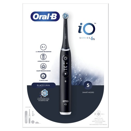 Køb Oral-B iO 6 Sort - Avanceret tandbørste til en strålende mundhygiejne | Varenr. 4210201409137