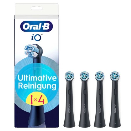 Oral-B iO Ultimate Clean Børstehoveder Sort - 4 stk. - Optimal Rengøring & Frisk Åndedræt!