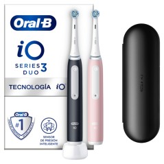 Oral-B iO3 Duo Sort, Rose, Hvid