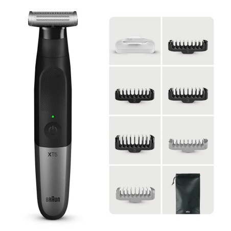 BRAUN Metalgrsort Trimmer XT5200 - Præcision, Stil og Kvalitet til Dit Skæg!