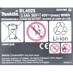 Makita XGT BL4025 Batteri Li-ion 2.5Ah