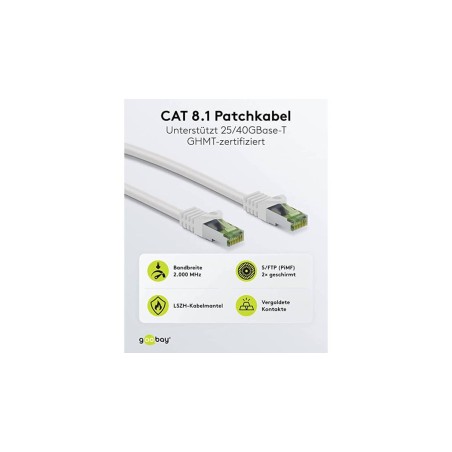 Goobay 61103 CAT 8.1 S/FTP CU 0,5m Hvid