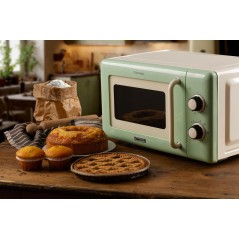 Ariete Vintage Mikroovn Fritstående 800W - Stilfuld 20L Grønnørdering til Dit Køkken!