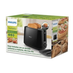 Philips Daily Collection HD2582 Brødrister Sort - Elegant Design, Perfekt Ristning og Optimal Kvalitet