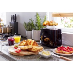 Philips Daily Collection HD2582 Brødrister Sort - Elegant Design, Perfekt Ristning og Optimal Kvalitet