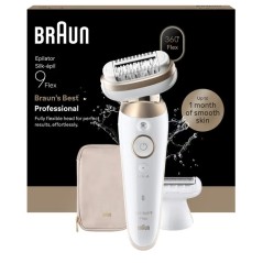 Braun Silk-pil 9 Flex 9-030 Epilator i Guld/Hvid - Glat hud og effektiv hårfjerning!