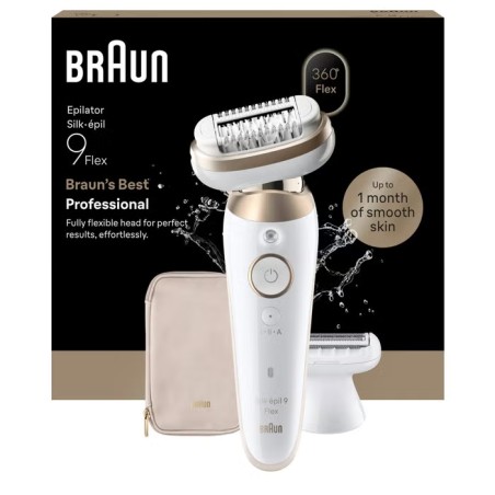 Braun Silk-pil 9 Flex 9-030 Epilator i Guld/Hvid - Glat hud og effektiv hårfjerning!