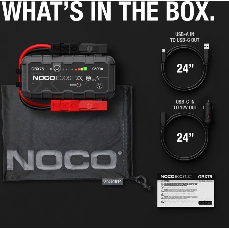 Noco Gbx75 Bil Jump Starthjælpsbatteri 2500 A Noco Gbx75 Bil Jump Starthjælpsbatteri 2500 A