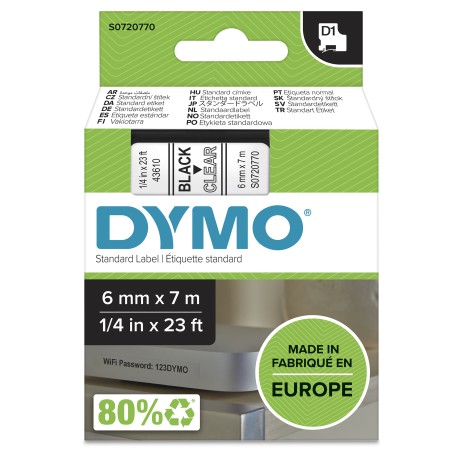 DYMO D1 Standard 6mm – etikettape S0720770