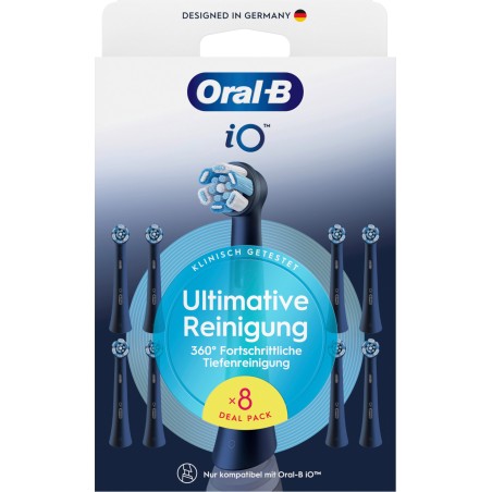 Oral-B iO Ultimate Clean Børstehoveder Sort, 8 stk.