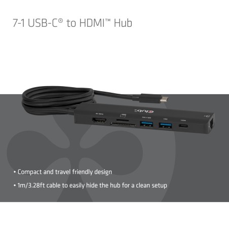 Club 3D CSV-2555 USB-C gen 1 USB Hub Sort