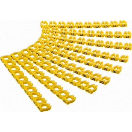 Goobay 72518 Kabelmarkering - Gul PVC - 90 stk. - Effektiv Organisering & Beskyttelse af Kabler!