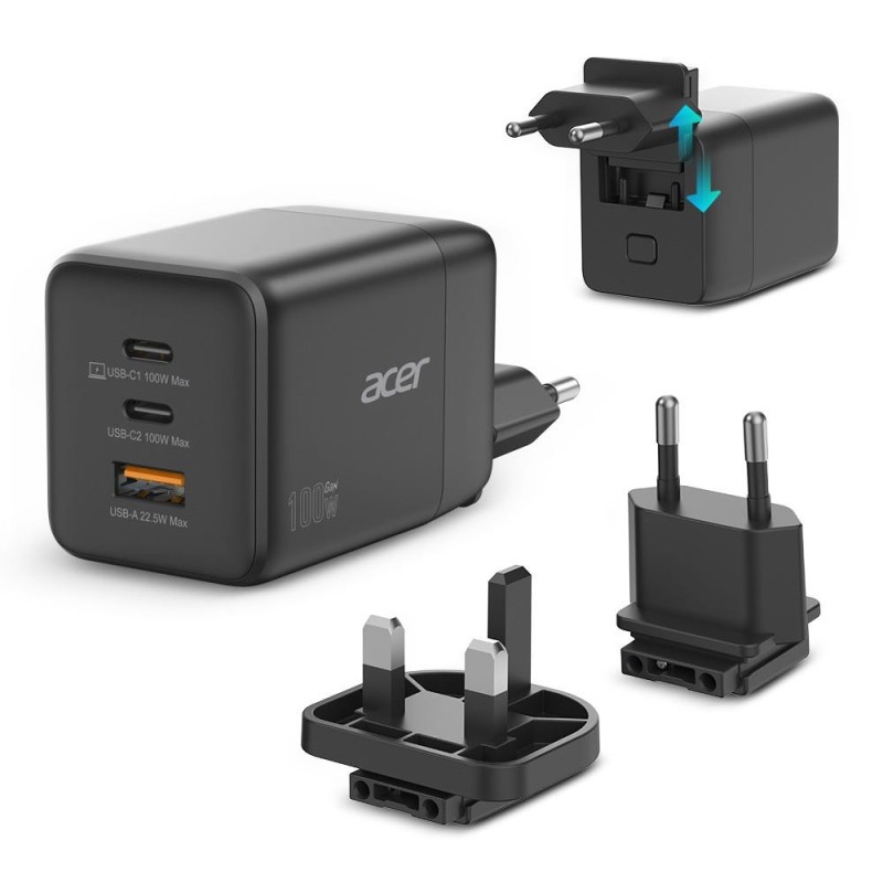 Acer Adapter 100Watt 1xUSB-A 2.0 2xUSB-C
