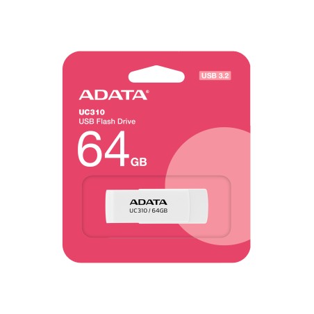 ADATA UC310 64GB USB 3.2 Gen 1 Hvid – Hurtig, Pålidelig og Stilfuld Lagring!