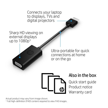 HP HDMI to VGA Display Adapter Videoadapter