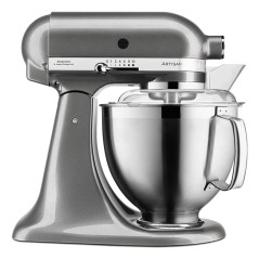 KitchenAid Artisan Premium 5KSM185PSEMS Kjøkkenmaskine 48L i Medaljonsølv – Perfekt til Madlavning og Bagning!