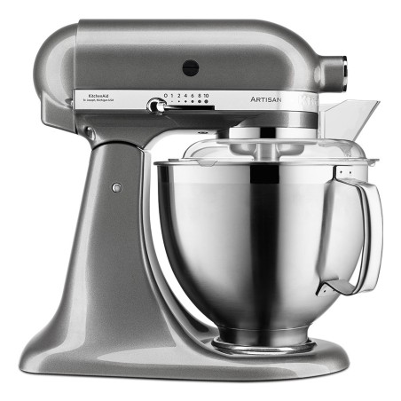 KitchenAid Artisan Premium 5KSM185PSEMS Kjøkkenmaskine 48L i Medaljonsølv – Perfekt til Madlavning og Bagning!