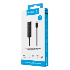 Sandberg Headset USB-C Controller, 1.5m