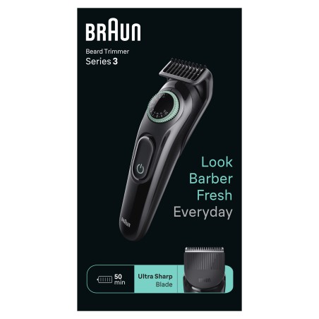 Braun BeardTrimmer 3 BT3421 Trimmer Sort Grøn