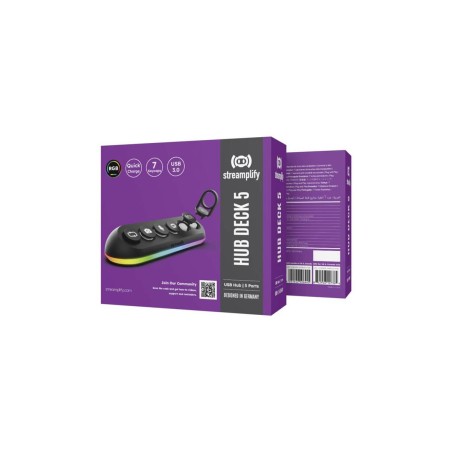 Streamplify Hub Deck 5 USB Hub med RGB Belysning - Optimer Dit Setup med Stil og Funktionalitet!