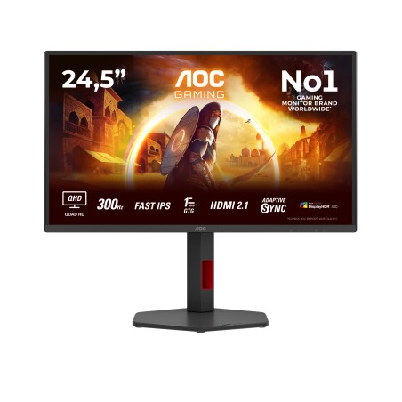 AOC G4 Q25G4SR 24" 2K IPS Skærm - 300 Hz Gaming Display med DisplayPort & HDMI - Perfekt til Gamere!